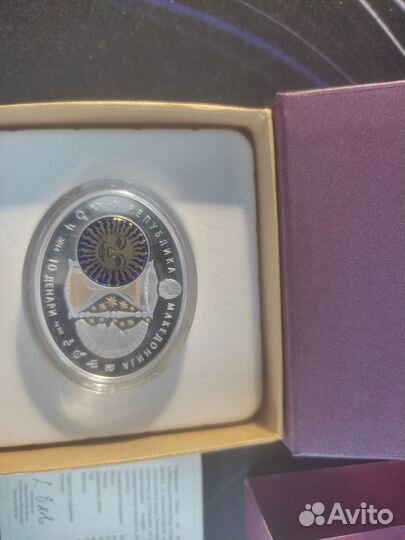 Монета 10 динаров Македония 2014. Серебро. Козерог