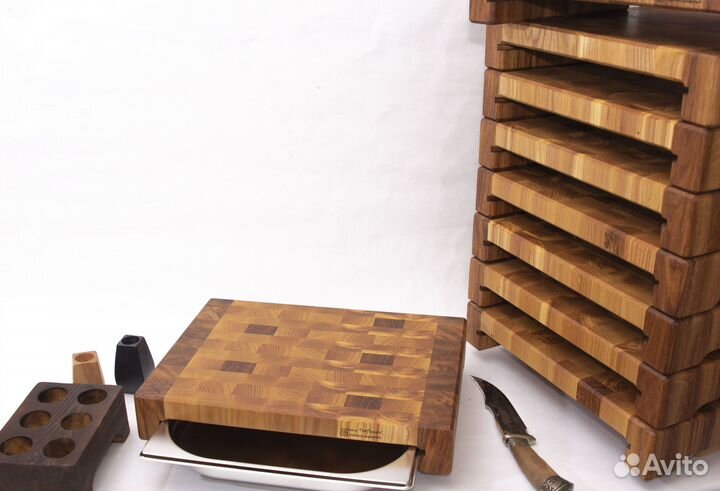 Торцевая разделочная доска с гастроемкостью