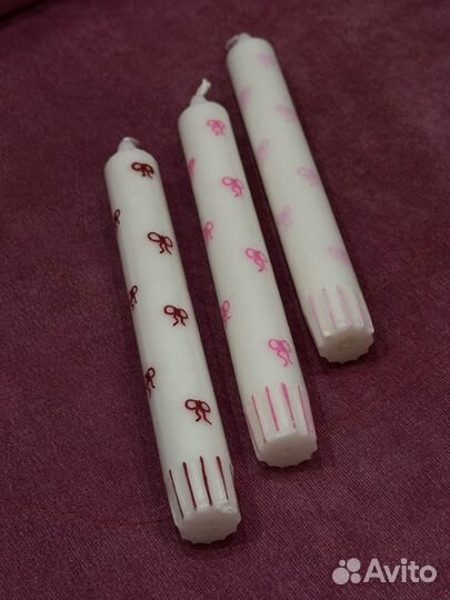 Свечи столовые Pinterest с бантиками