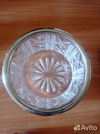 Конфетница СССР - хрусталь, мельхиор