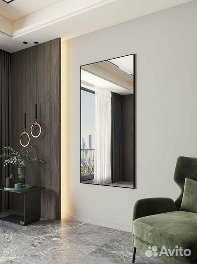 Зеркало прямоугольное в алюминиевой раме 100*150см