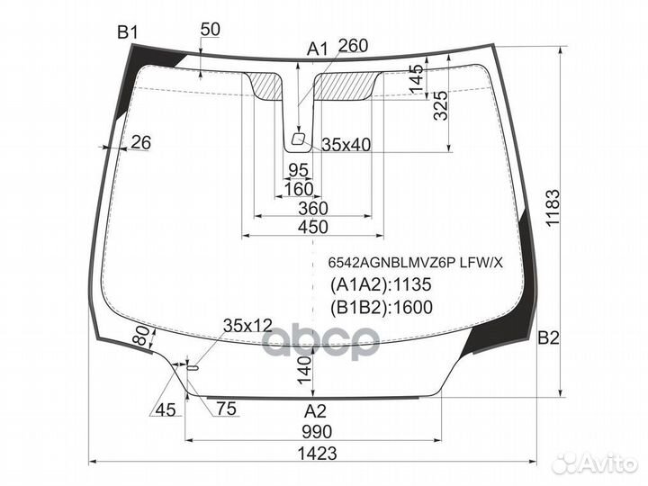 Стекло лобовое + дд (ромб) peugeot 307 3/4/5D 0
