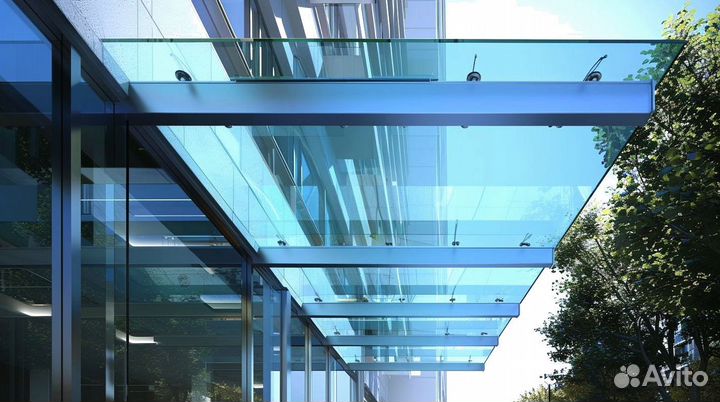 Стеклянные козырьки