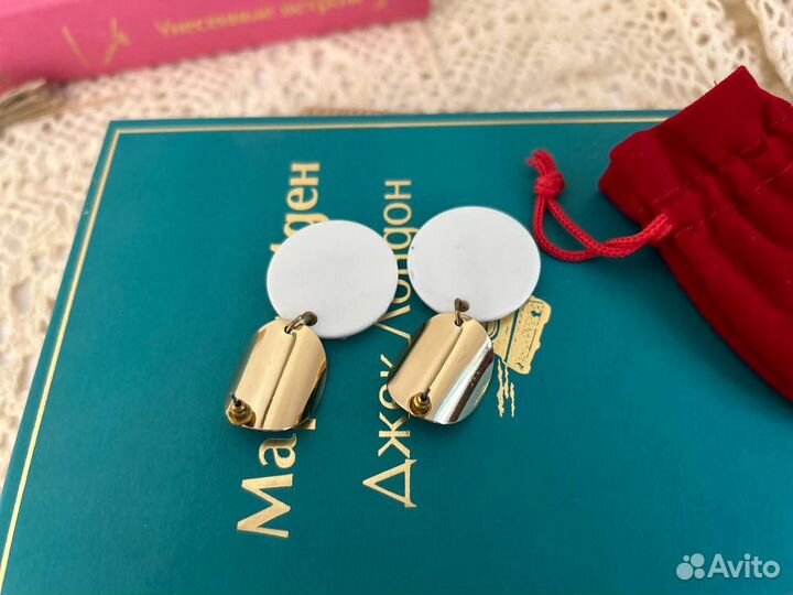 Серьги с перламутром old money большие крупные