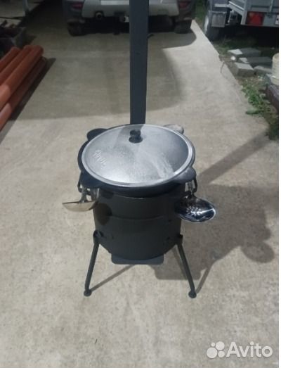 Комплект Казан + печка с трубой на 10 литров