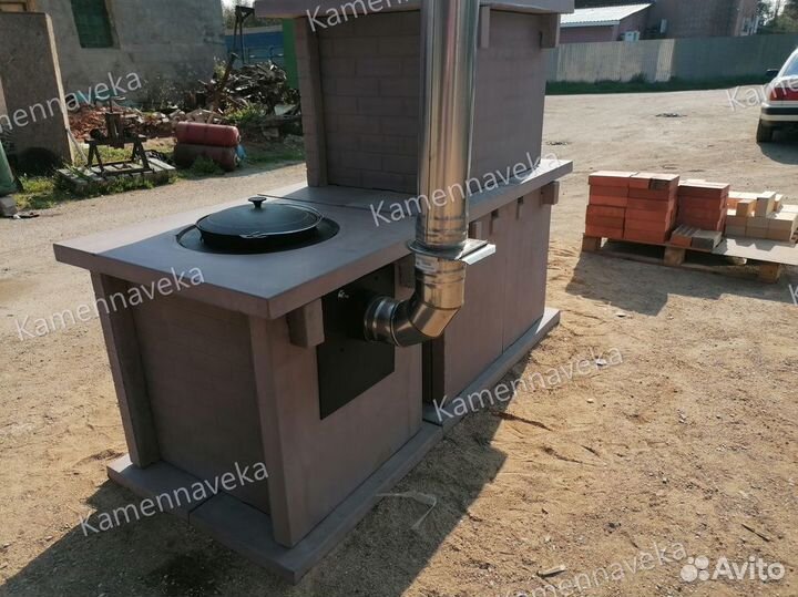 Модульная печь барбекю бетонная
