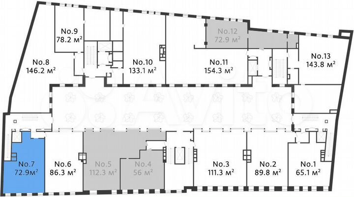 1-к. квартира, 72,9 м², 2/5 эт.