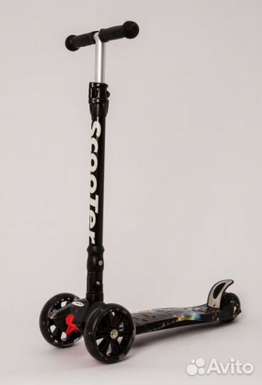 Самокат BKS-230 (print) 3-х колес. с подсветкой
