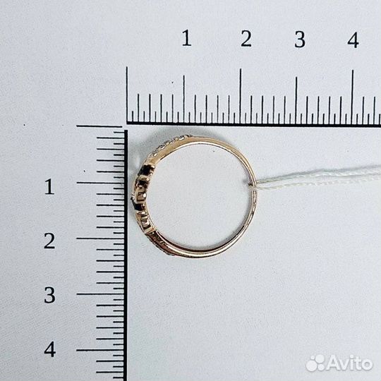 Золотое кольцо с фианитом 18р