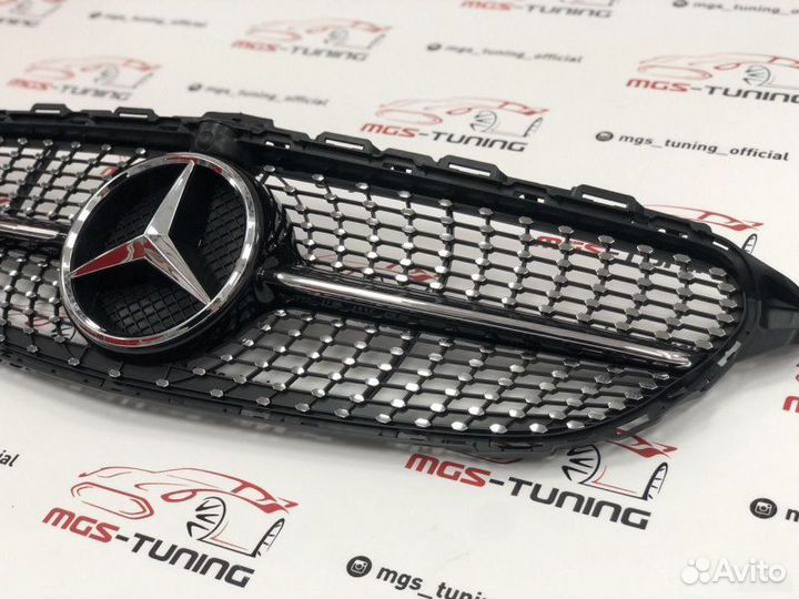Решетка Mercedes C-class w205 Diamond black п/к