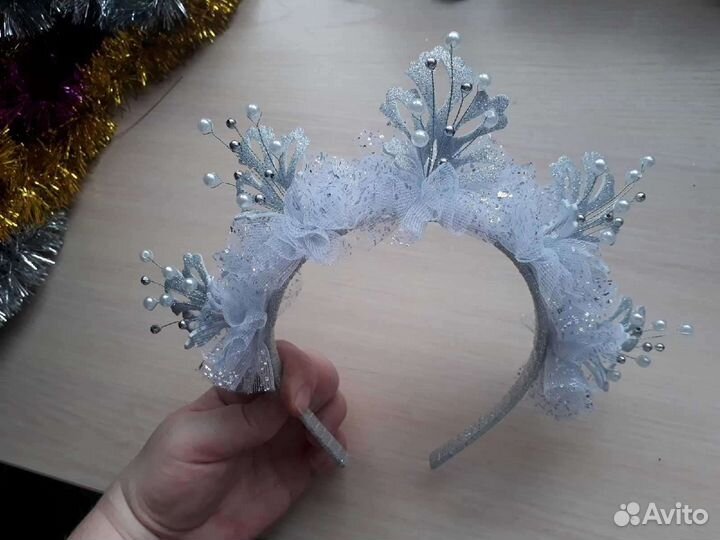 Ободок снежинка, снежная королева