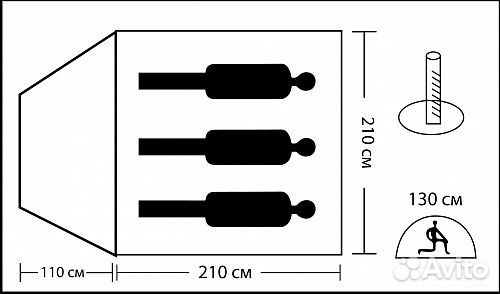 Палатка однослойная 2х и 3х местная