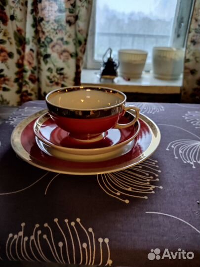 Чайное трио фарфор Дулево