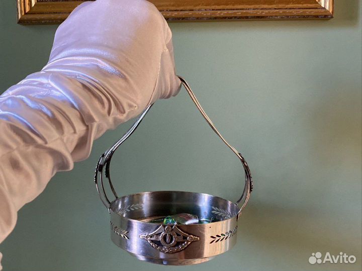 Конфетница, вазочка. Посеребрение. Франция