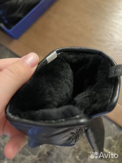 Перчатки кожаные 8 размер с натуральным мехом