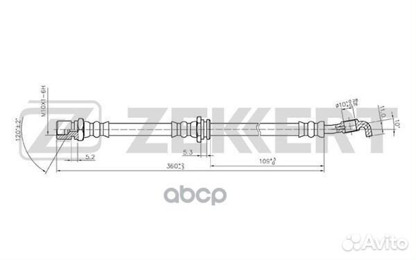 BS-9254 zekkert Шланг тормозной задний левый BS