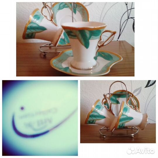 Чайная пара, кофейная пара, блюдца СССР 50-70 гг