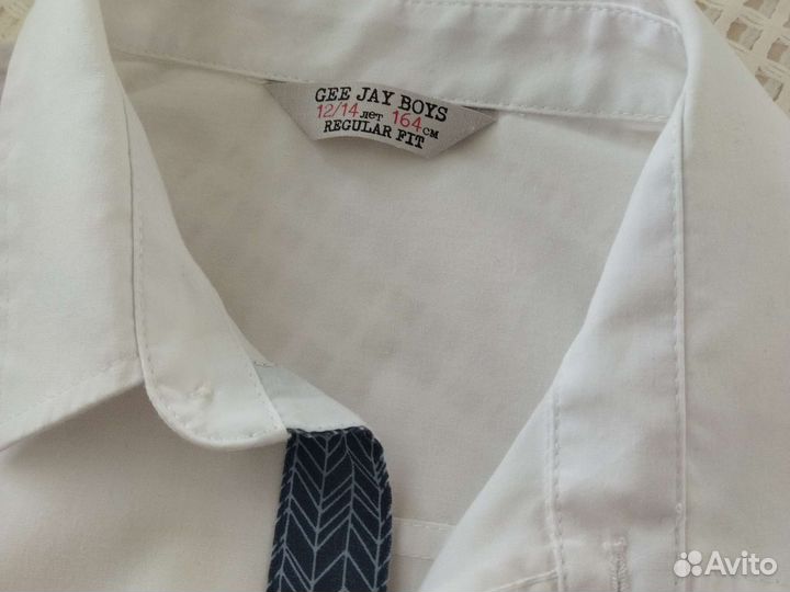 Рубашка белая на мальчика 164