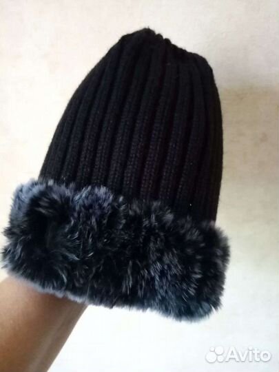 Шапка женская из меха кролика, норки