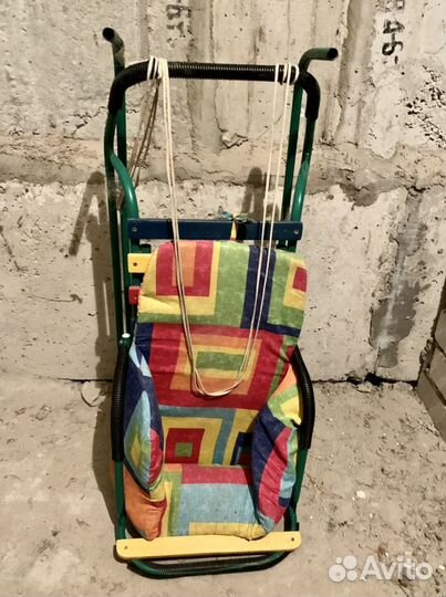 Санки детские с матрасом и ручкой для катания