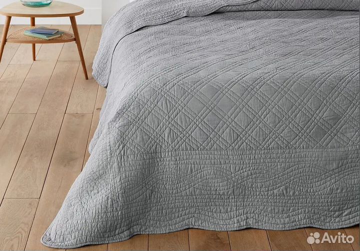 Покрывало серое хлопок стеганное 240*270 Франция