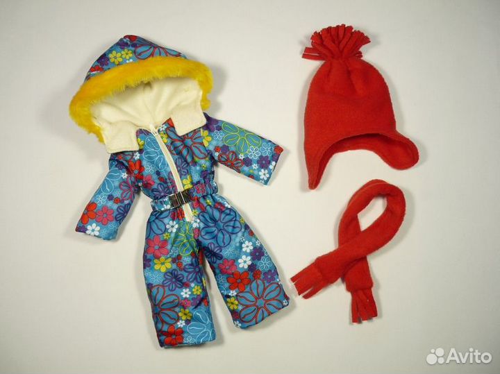 Шапка и шарф для куклы