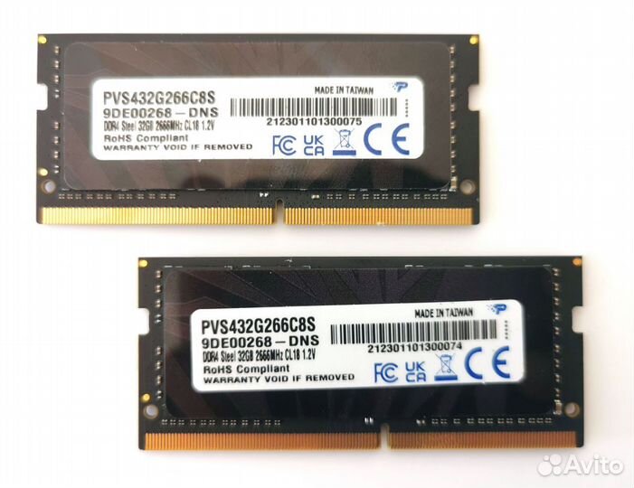 DDR4 32 гб 2666 MHz sodimm Patriot Viper Steel