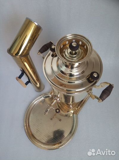 Самовар СССР угольный жаровой с подносом