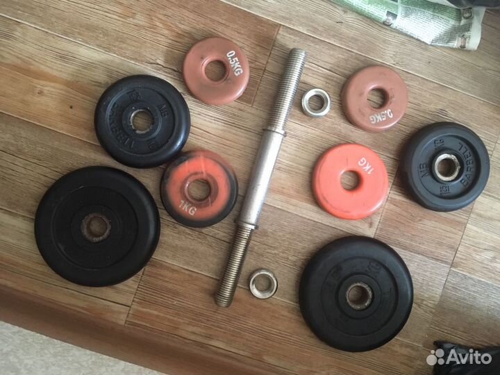 Гантеля разборная 12кг прорезиненая