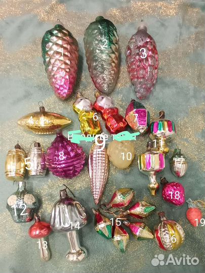 Елочные игрушки стекло СССР