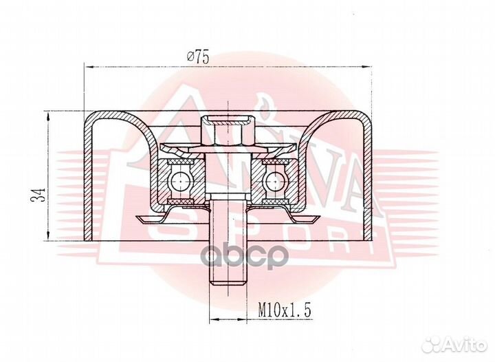 Ролик натяжной asva nsbp-015 nsbp-015 asva