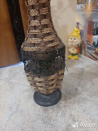 Ваза напольная плетёная для сухоцветов