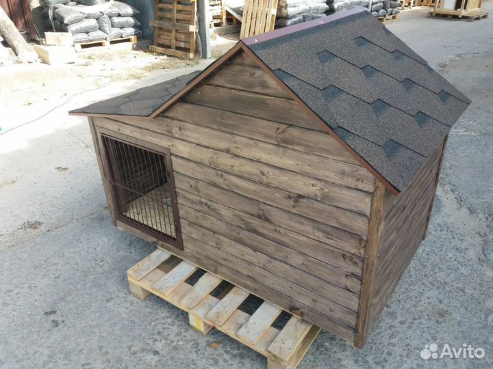 Будка для собаки 1540х830 утеплённая с тамбуром