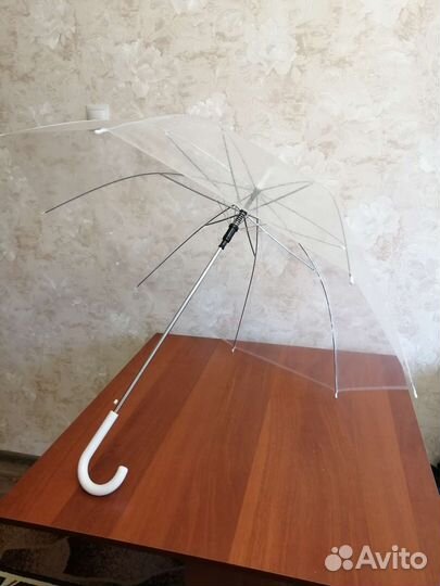 Зонт трость прозрачный