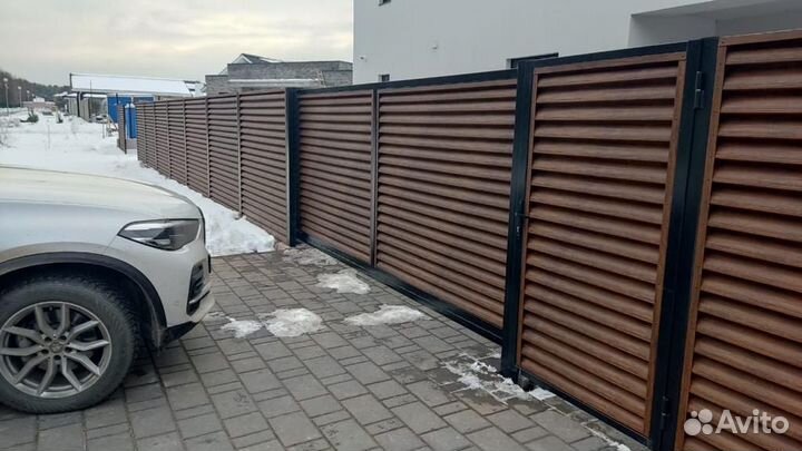 Откатные ворота из жалюзи