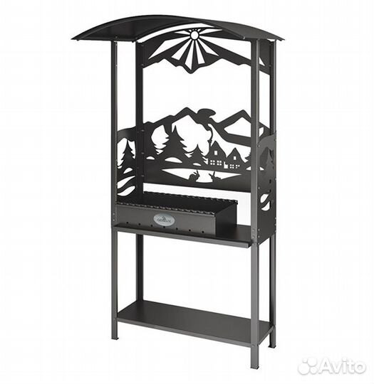 Мангал Grillux стальной с крышей Hot Grill