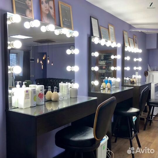 Туалетный столик визажиста с гримерным зеркалом