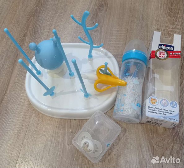 Новая бутылочка Chicco+ соска+ сушилка