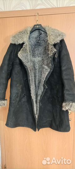 Тулуп-дубленка бекеша, нагольная, р. 52-54, бу