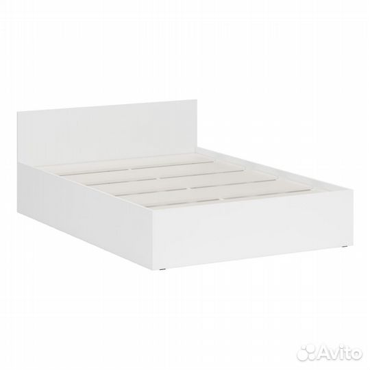 Кровать белая Стандарт 1400, цвет белый, шхгхв 143,5х203,5х70 см., сп.м. 1400х2000 мм., без матраса