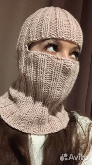 Шапка балаклава вязаная