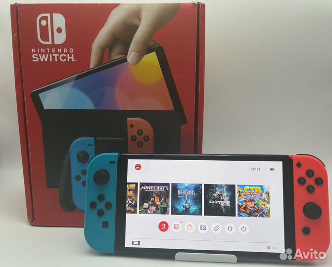 Nintendo switch oled прошитая (чип) с играми