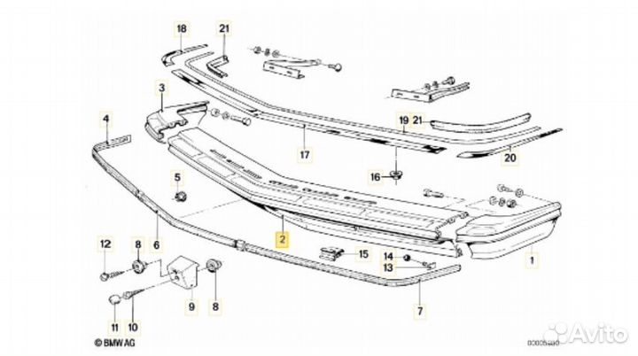 Bmw 6 E24 бампер передний