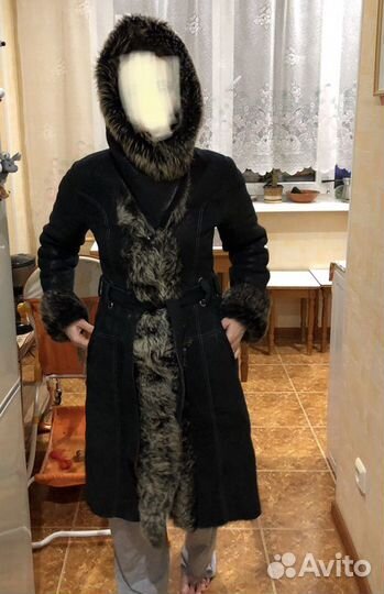 Дубленка натуральная кожа/мех, лазерная обработка