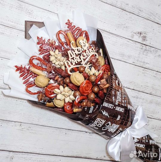 Мужской съедобный безалкогольный букет