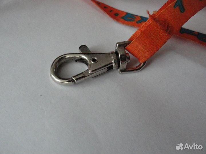 Ремешок на шею для бейджика, узенький, оранж