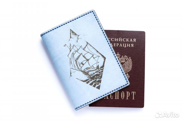 Кожаная обложка на паспорт