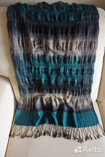 Нарядный палантин шарф платок шерсть+люрекс