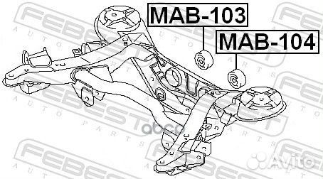 Сайлентблок дифференциала зад прав/лев MAB104