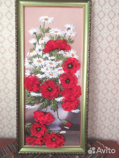 Картины,вышитые лентами